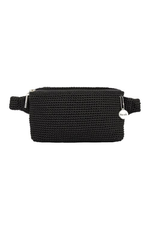 The Sak Caraway Small Belt Bag In Black Crochet