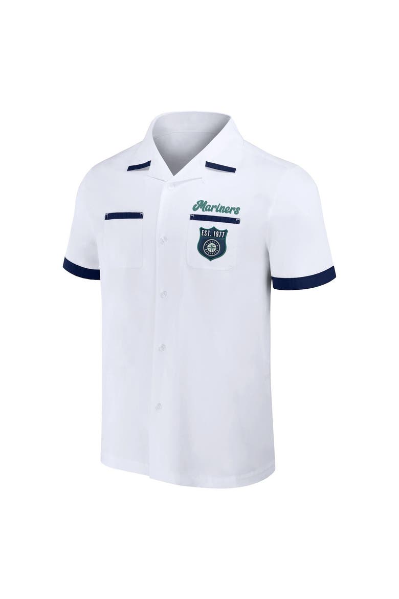 Men's Darius Rucker Collection by Fanatics  White Seattle Mariners Bowling Button-Up Shirt, Alternate, color, White
