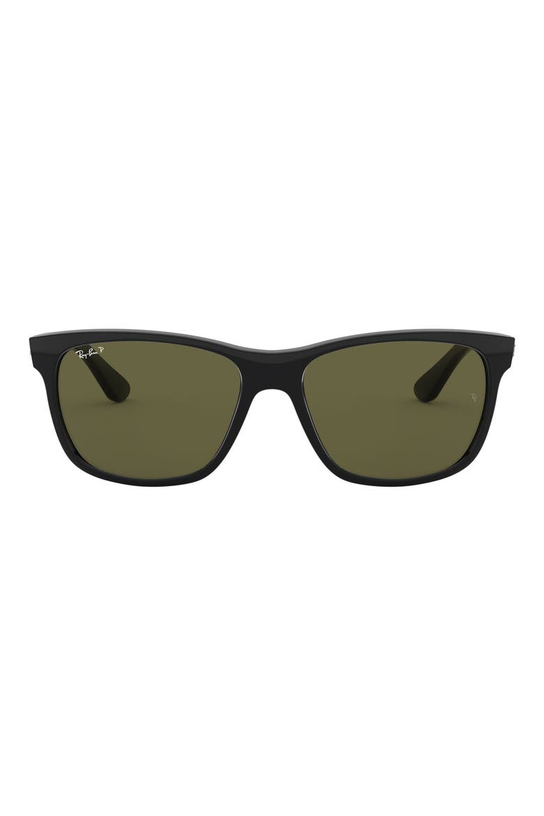 Wayfarer 57mm Polarized Sunglasses, Main, color, GREEN