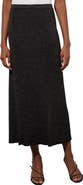 Ming Wang Shimmer Rib Knit Midi Skirt