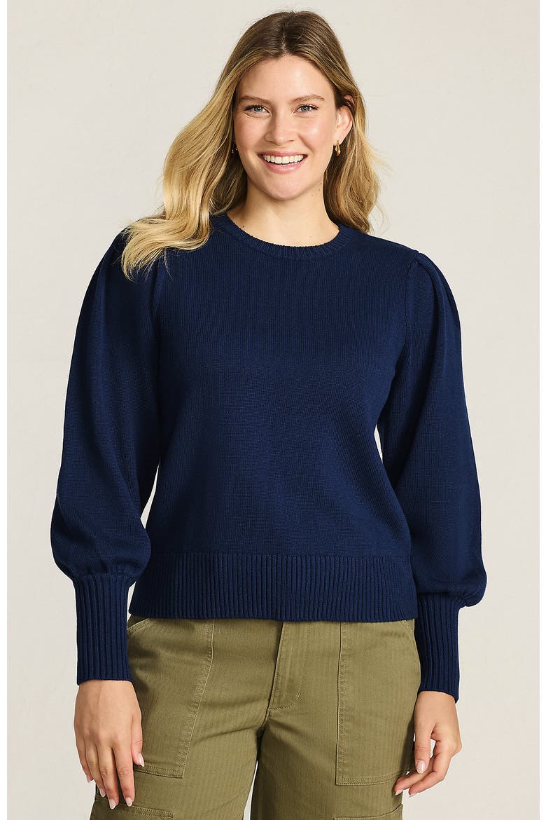 Drifter Puff Sleeve Crew Neck Sweater, Main, color, Deep Sea Navy