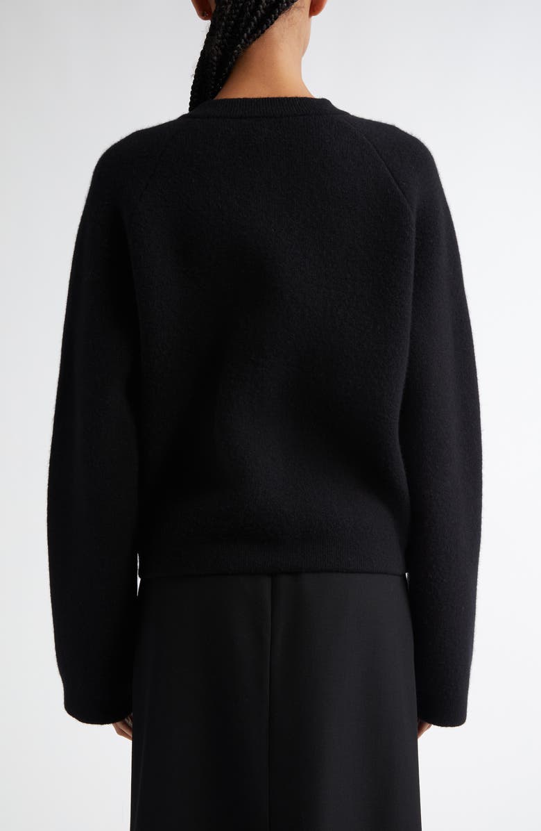 TOTEME Hammered Button Wool & Cashmere Blend Cardigan, Alternate, color, Black