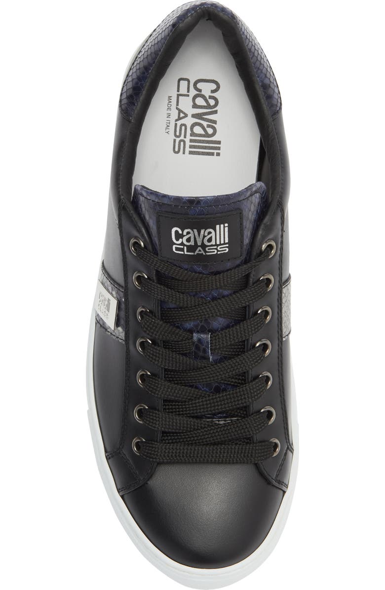 Roberto Cavalli Logo Plate Sneaker, Alternate, color, Black