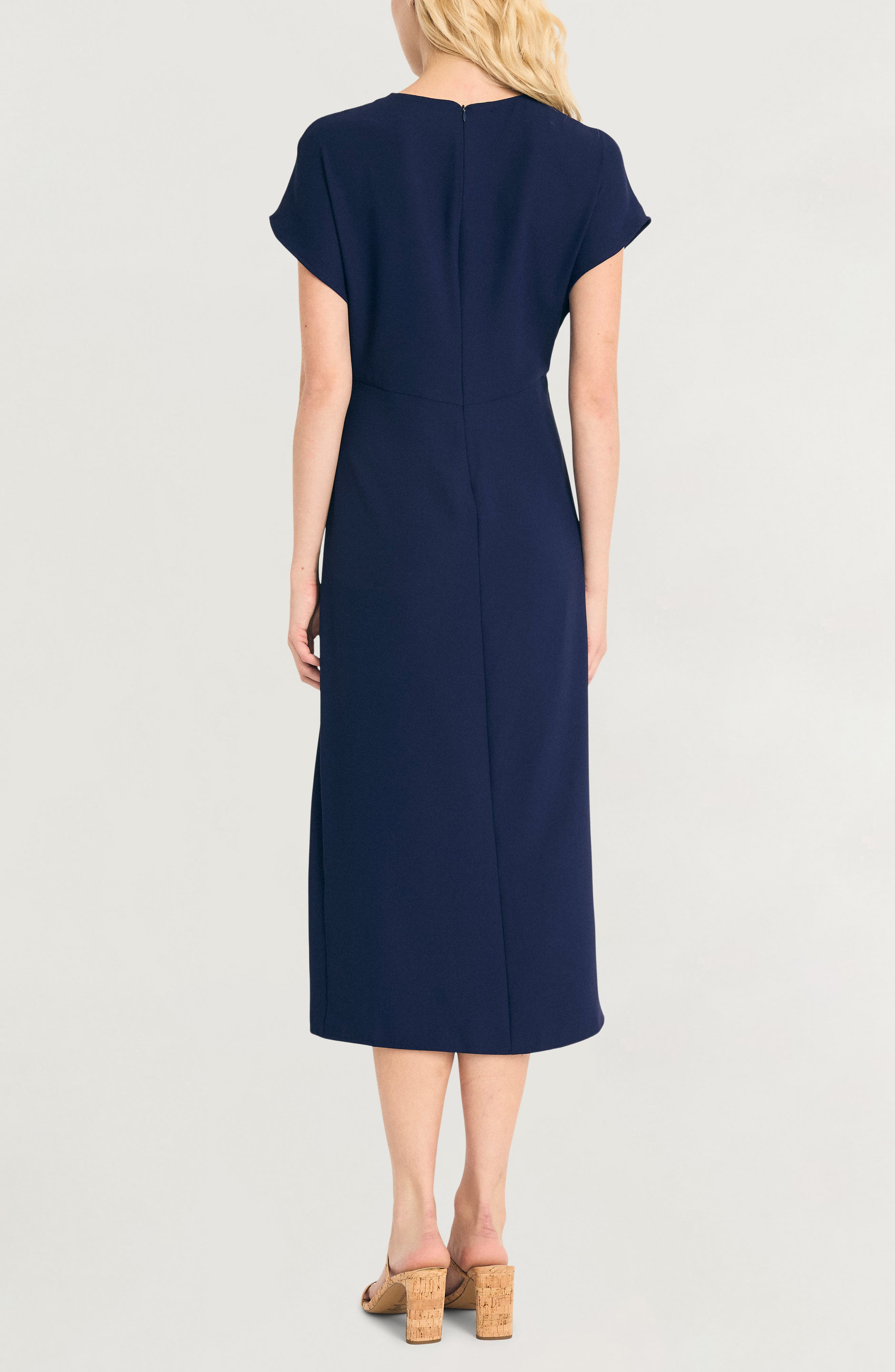 Short Sleeve Asymmetric Hem Midi Dress - image 2