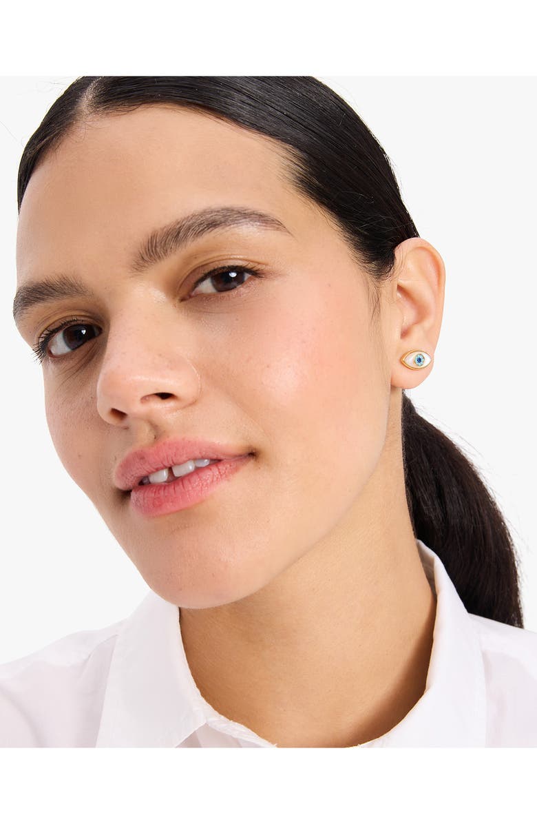 Kate Spade New York all seeing mother-of-pearl stud earrings, Alternate, color,