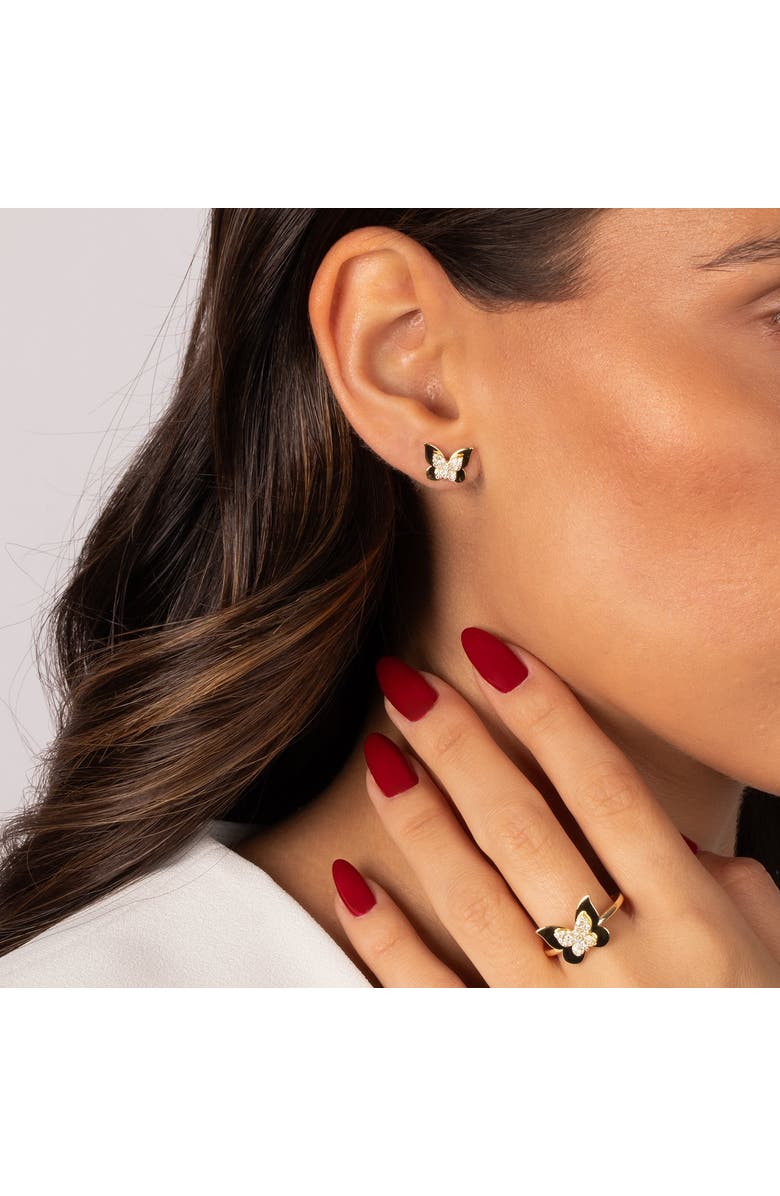 BY ADINA EDEN Pave Butterfly Accented Ring, Alternate, color, Gold