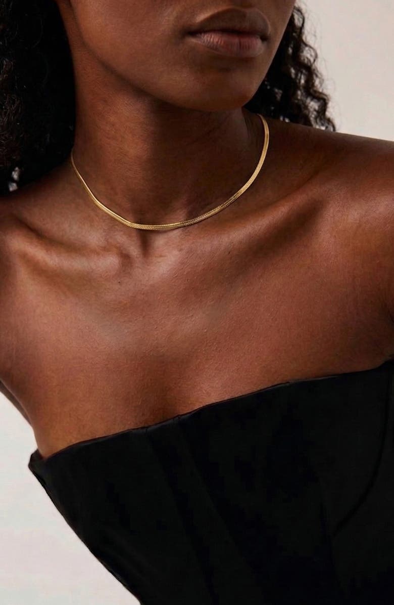 YOJ Montana Grande Snake Chain Necklace in Gold, Alternate, color, Gold