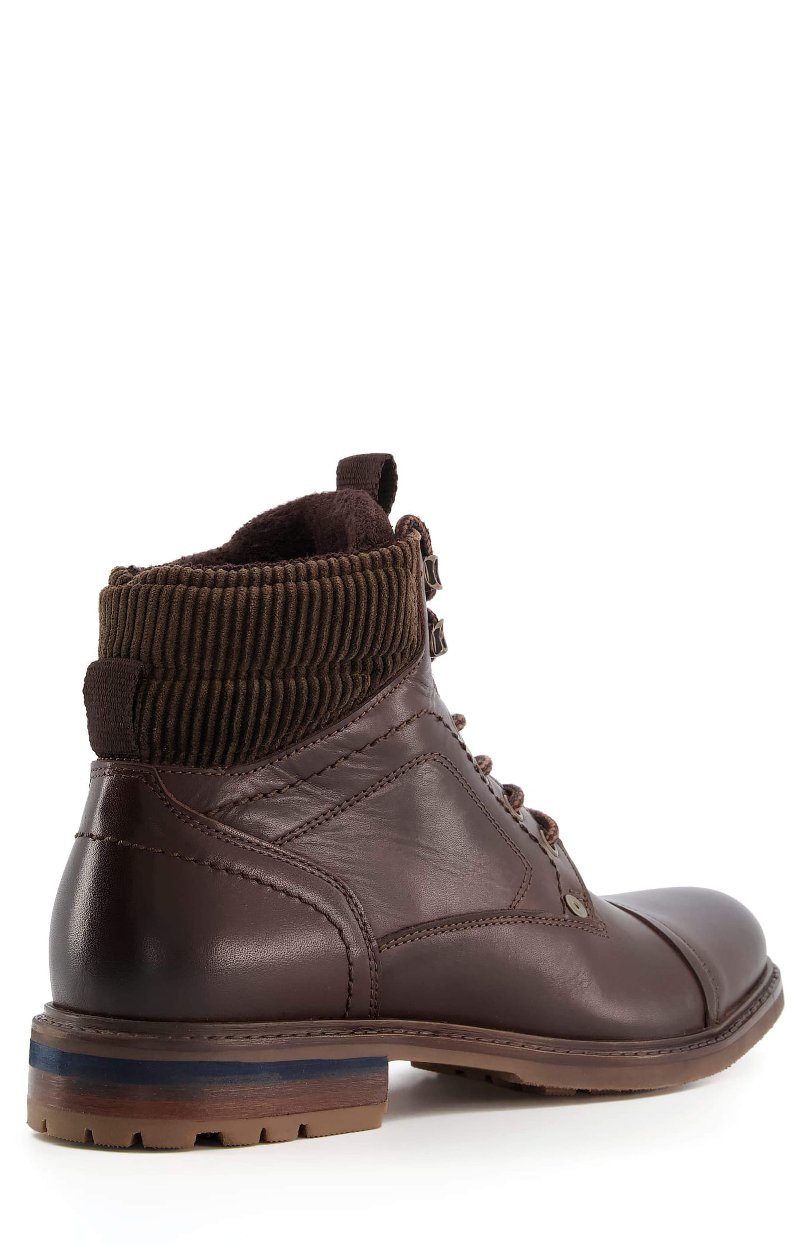 Dune London Candor Lace-Up Cap Toe Boot, Alternate, color, 