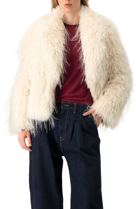 Faux-Fur Plush Teddy Coat