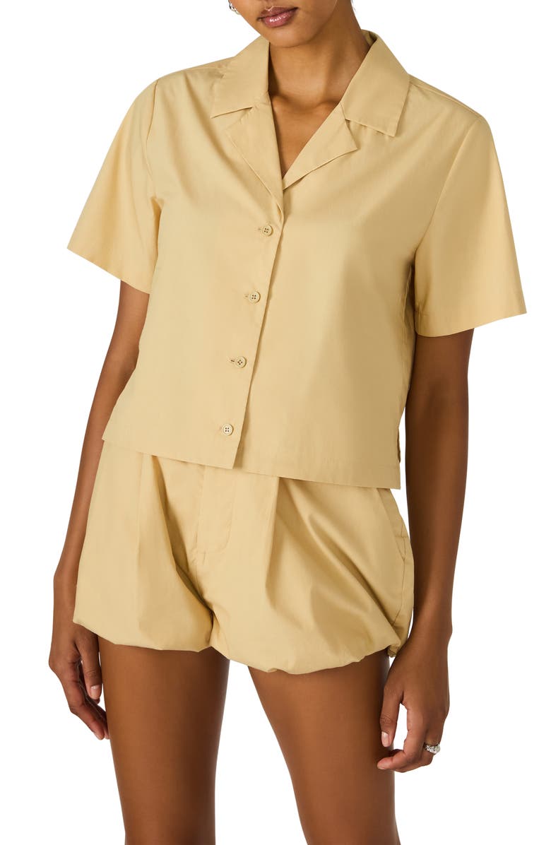 Steve Madden Sandra Woven Cotton Shirt, Main, color, New Taupe