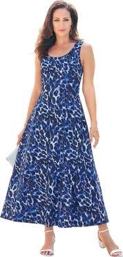 Jessica London Stretch Cotton Tank Maxi Dress