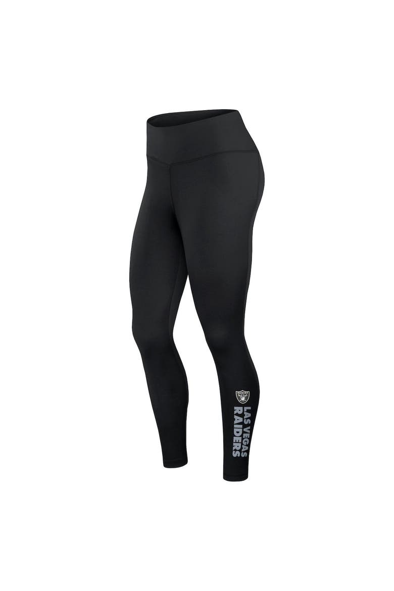 Women's Fanatics Branded Black Las Vegas Raiders Wordmark Stacked Leggings, Alternate, color, Black