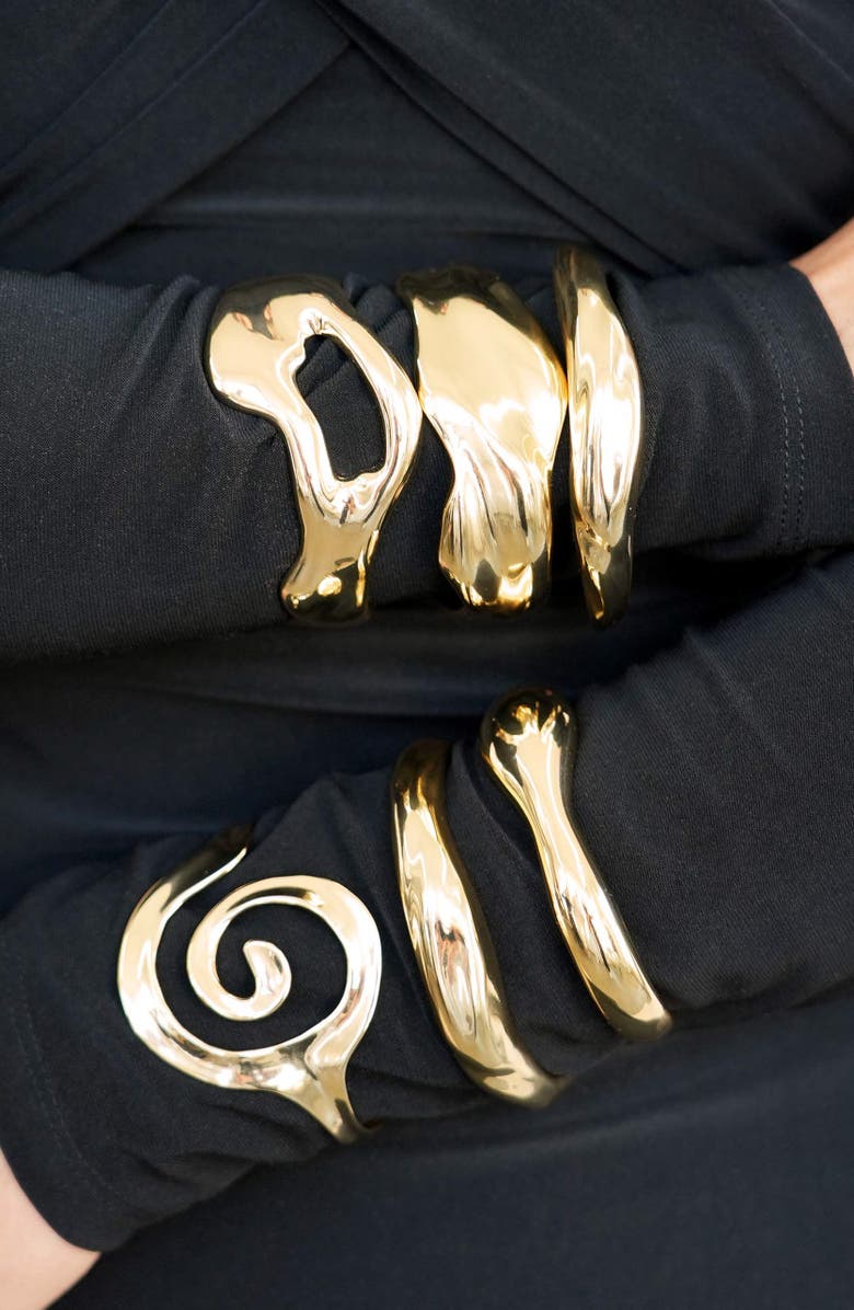 Ettika Aura Statement Cuff Bracelet, Alternate, color, Gold