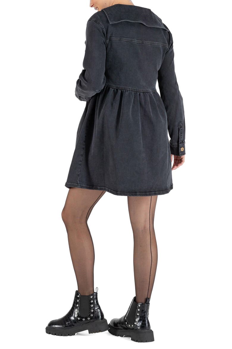 Nina Long Sleeve Denim Maternity/Nursing Dress, Alternate, color, GREY