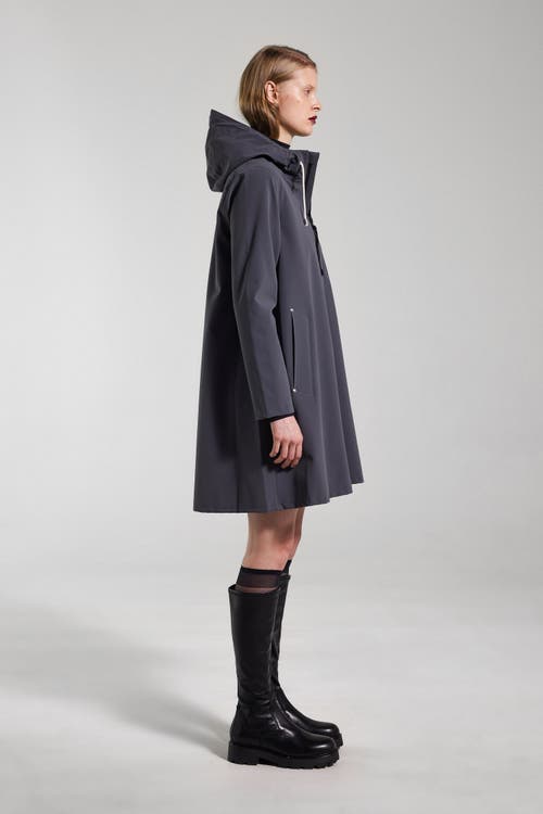 Stutterheim Mosebacke Lightweight Zip Matte Raincoat In Metallic