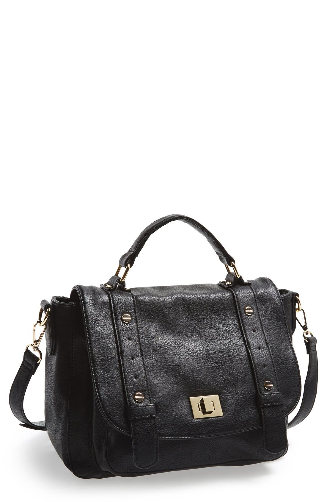 'Medium Presley' Messenger Bag, Main, color, BLACK