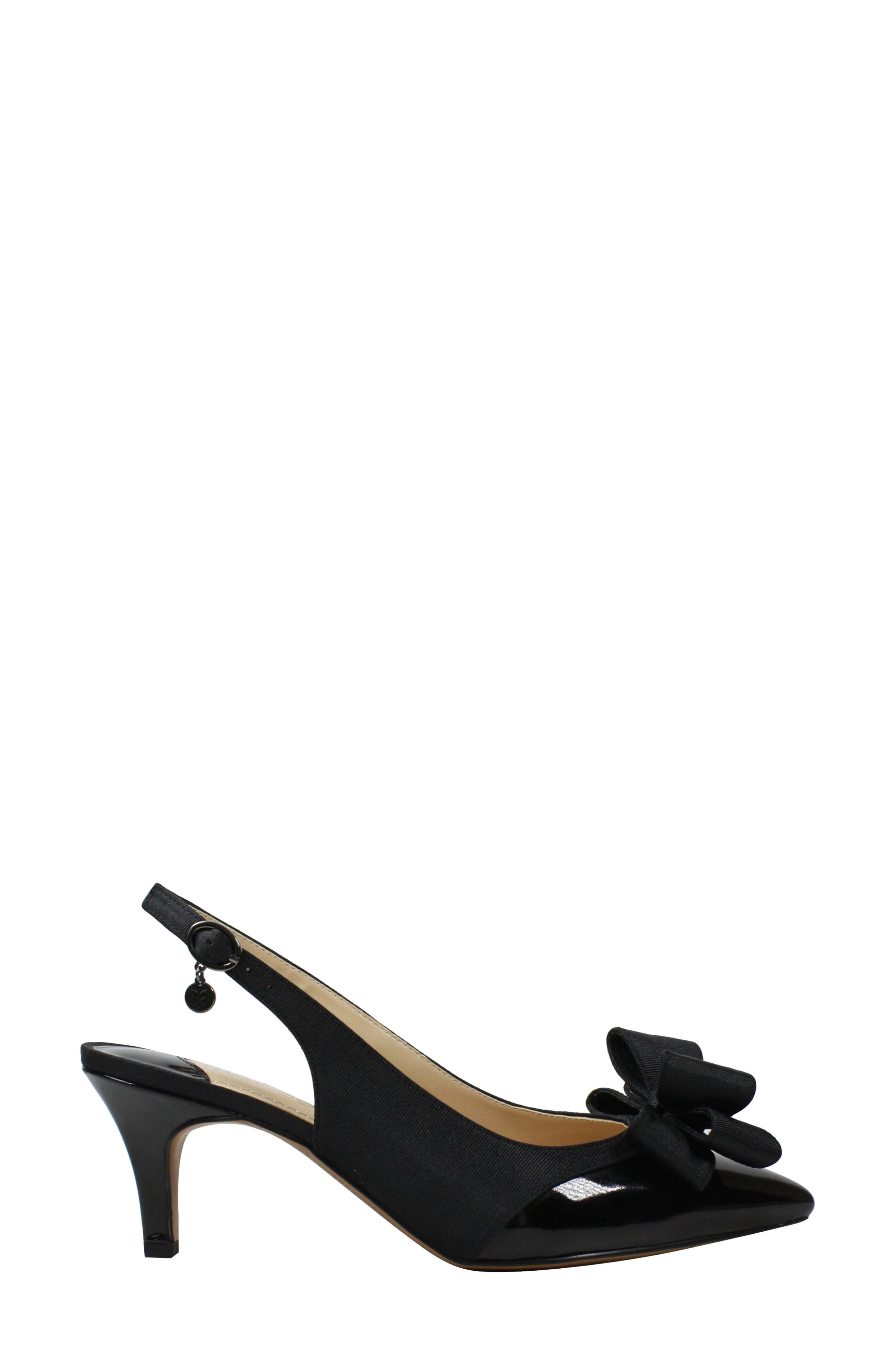 J. Reneé Gabino Slingback Pump, Alternate, color, Black/ Black Fabric