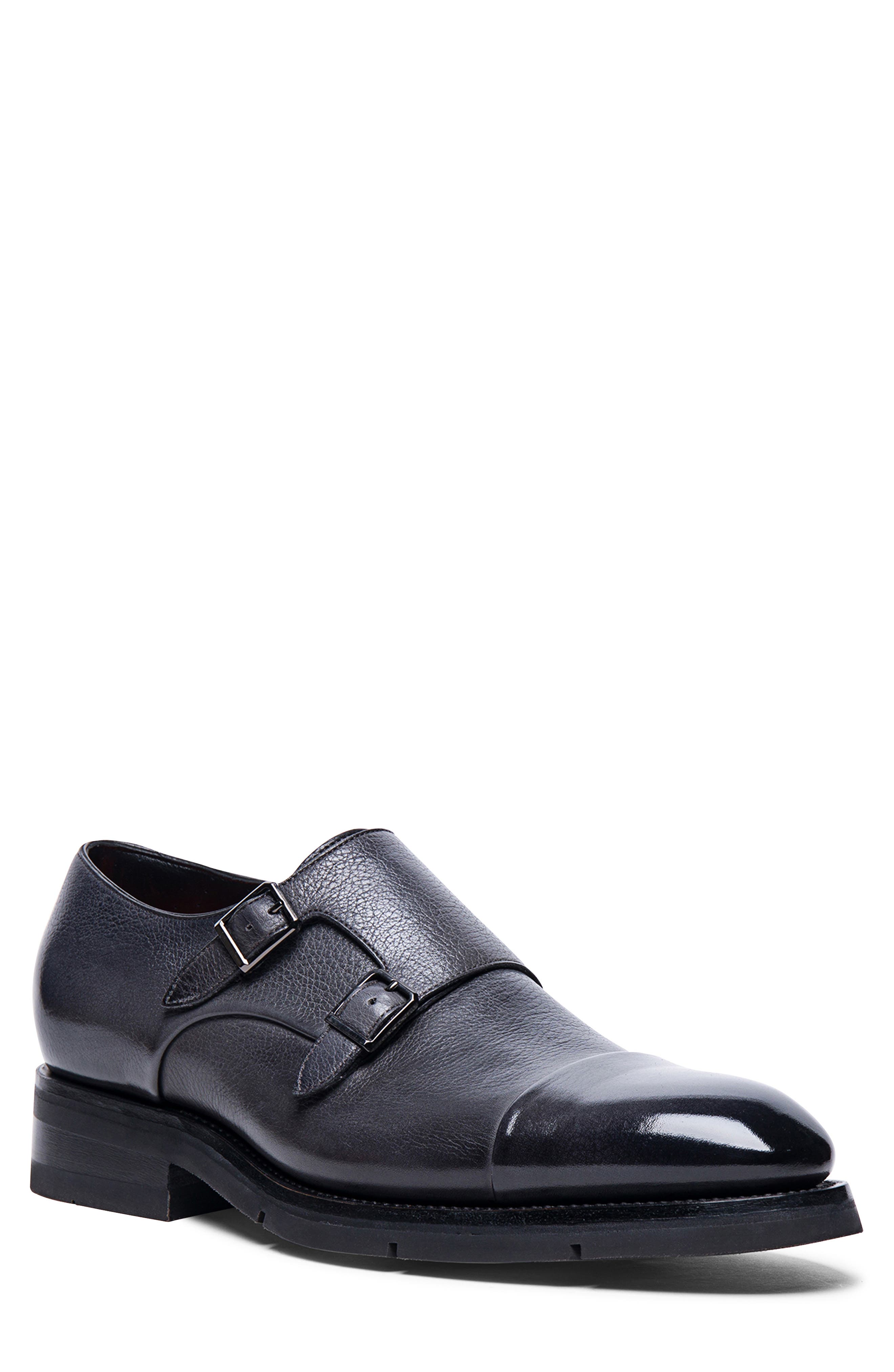 Santoni Divot Double Monk Strap Shoe, Main, color, 