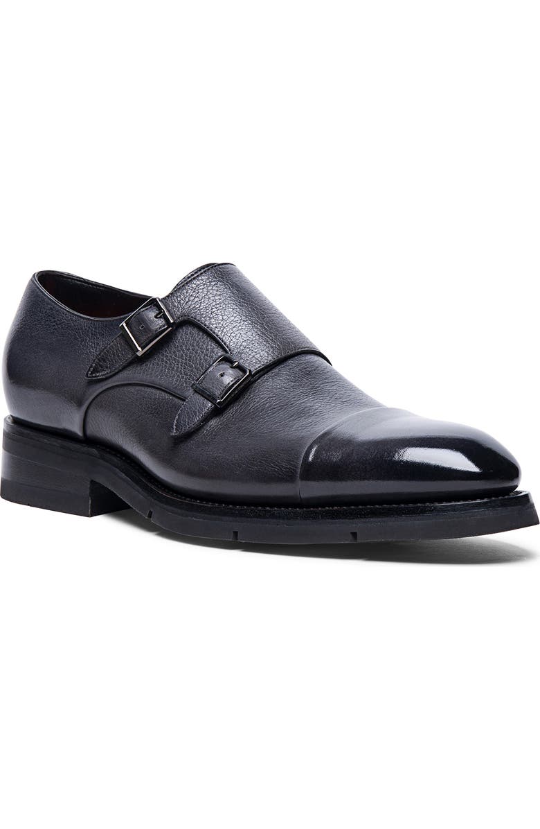 Santoni Divot Double Monk Strap Shoe, Main, color,