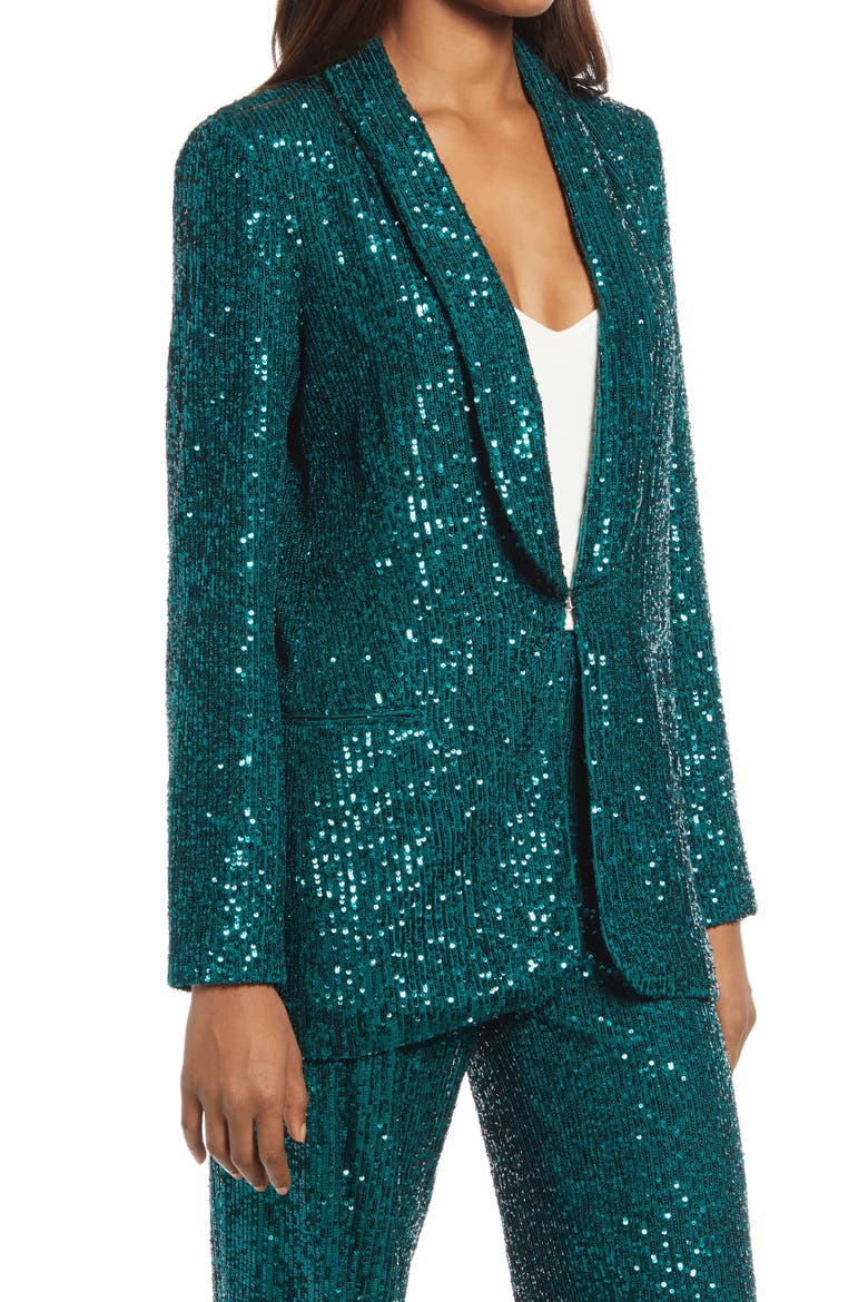 Sequin Jacket, Alternate, color, GREEN