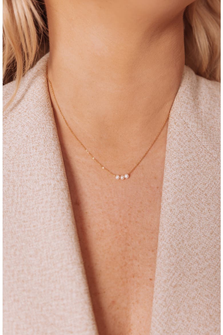Caroline Genuine Freshwater Pearl Necklace, Alternate, color, GOLD