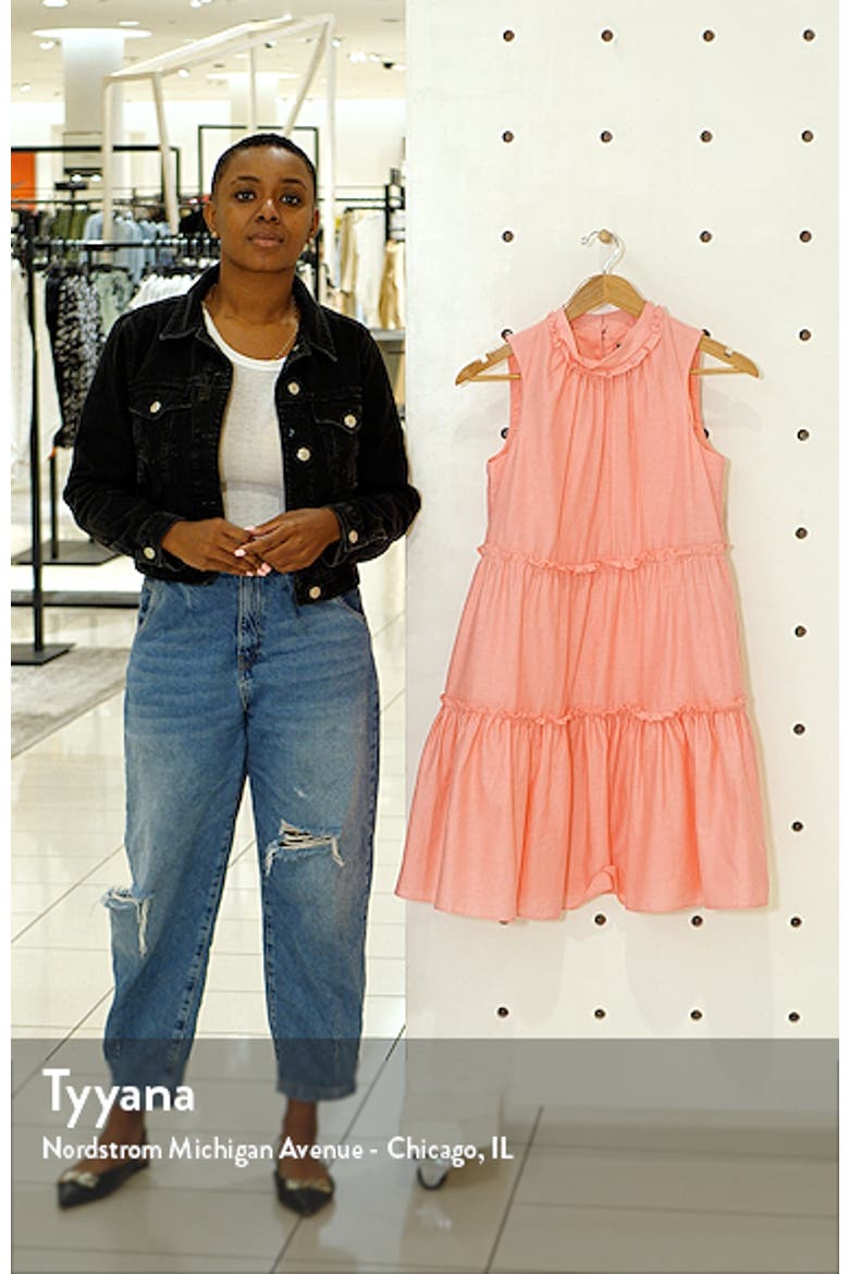 High Neck Sleeveless Ruffle Dress video