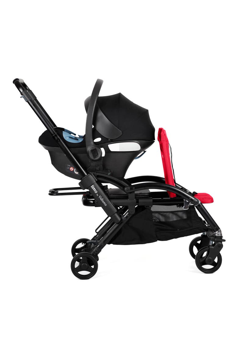 Limo Single to Double Stroller, Alternate, color, RASPBERRY RED