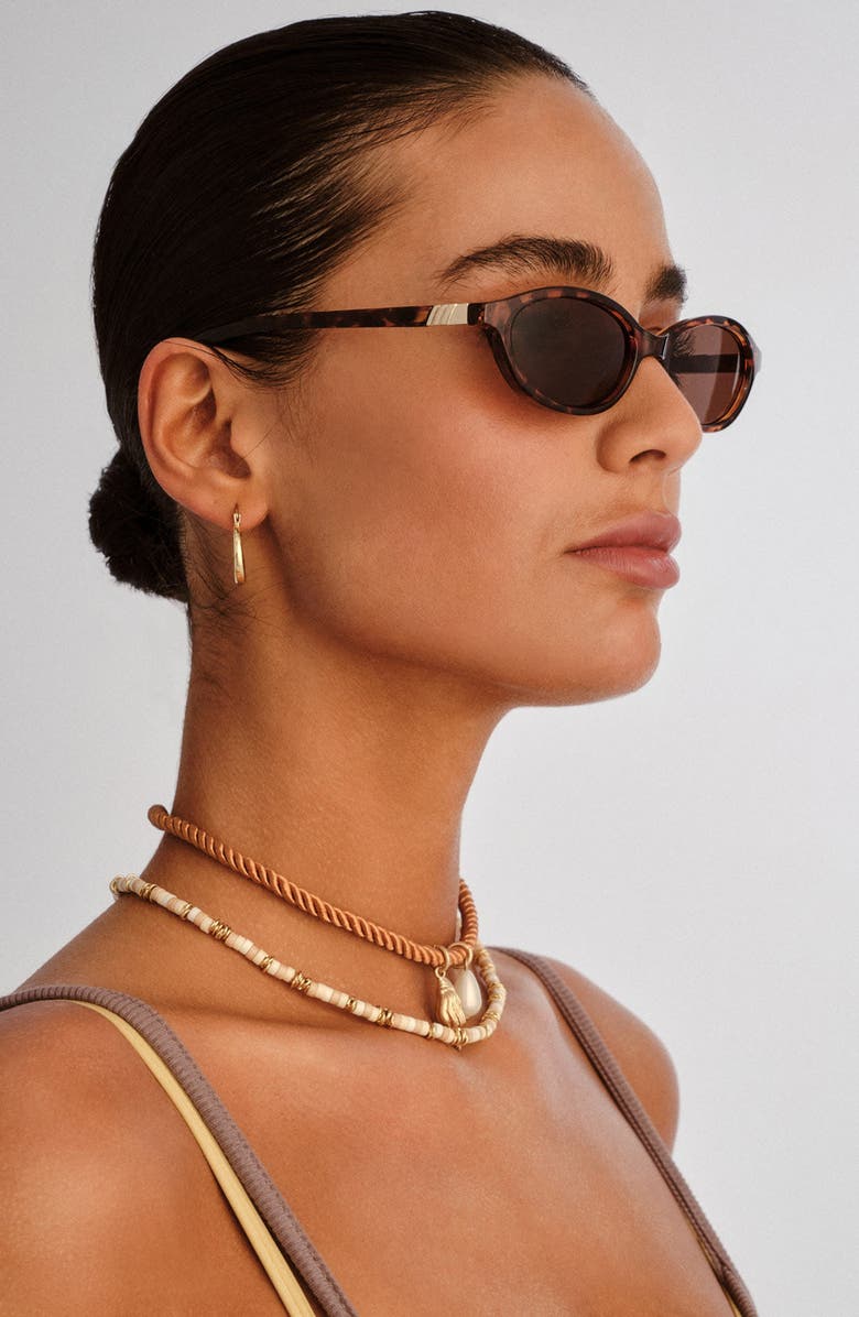 Le Specs Duskfall 55mm Oval Sunglasses, Alternate, color, Tort / Brown Mono