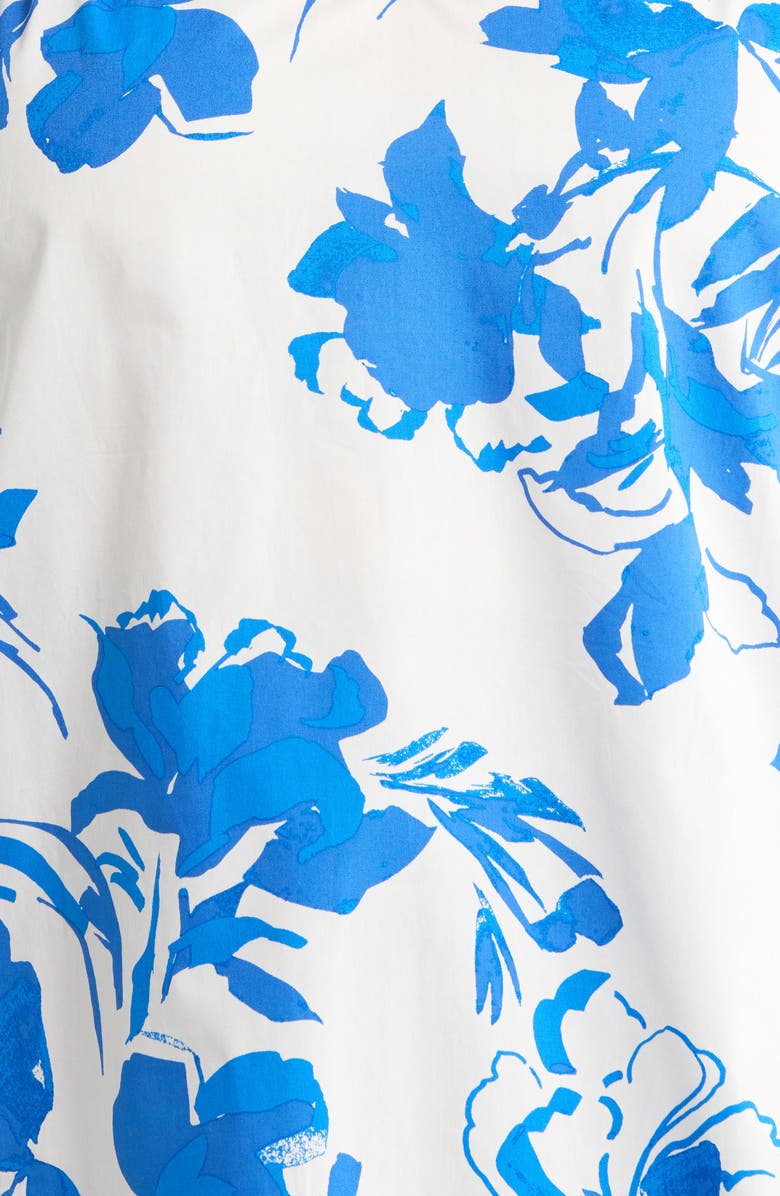 SUGARLIPS Aby Floral Carya Ruffle Cotton Top, Alternate, color, White Cobalt Multi