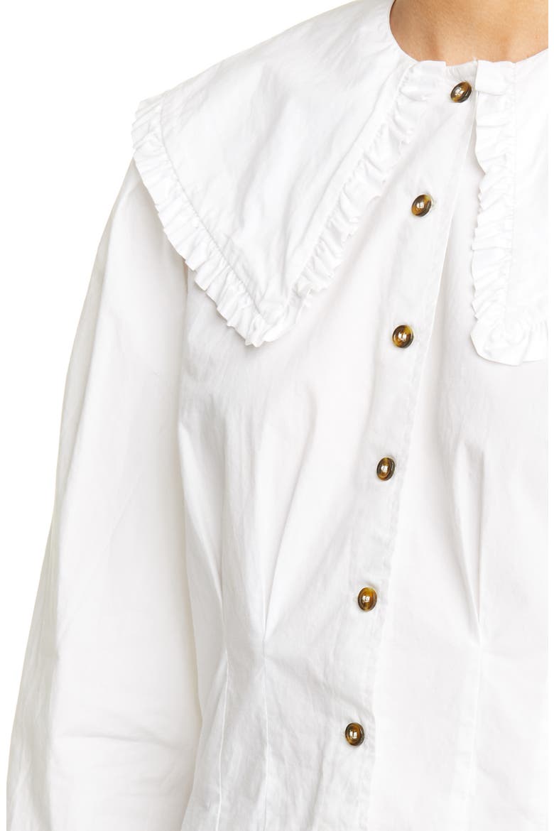 Statement Collar Poplin Shirt, Alternate, color, BRIGHT WHITE