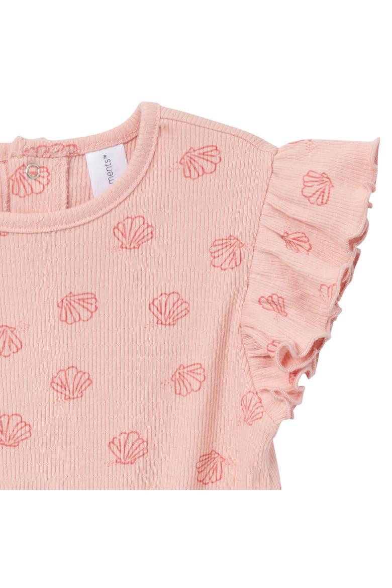 Flutter Sleeve Romper, Alternate, color, Rose Seashells