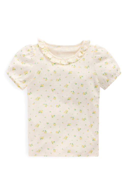 Mini Boden Kids' Floral Pointelle Cotton T-shirt In Rosebud Floral