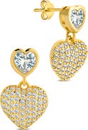 Sterling Forever Double Heart Drop Earrings