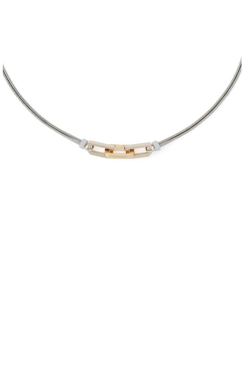Hex Link Multilayer Necklace, Alternate, color, TWO TONE SHINY RHODIUM