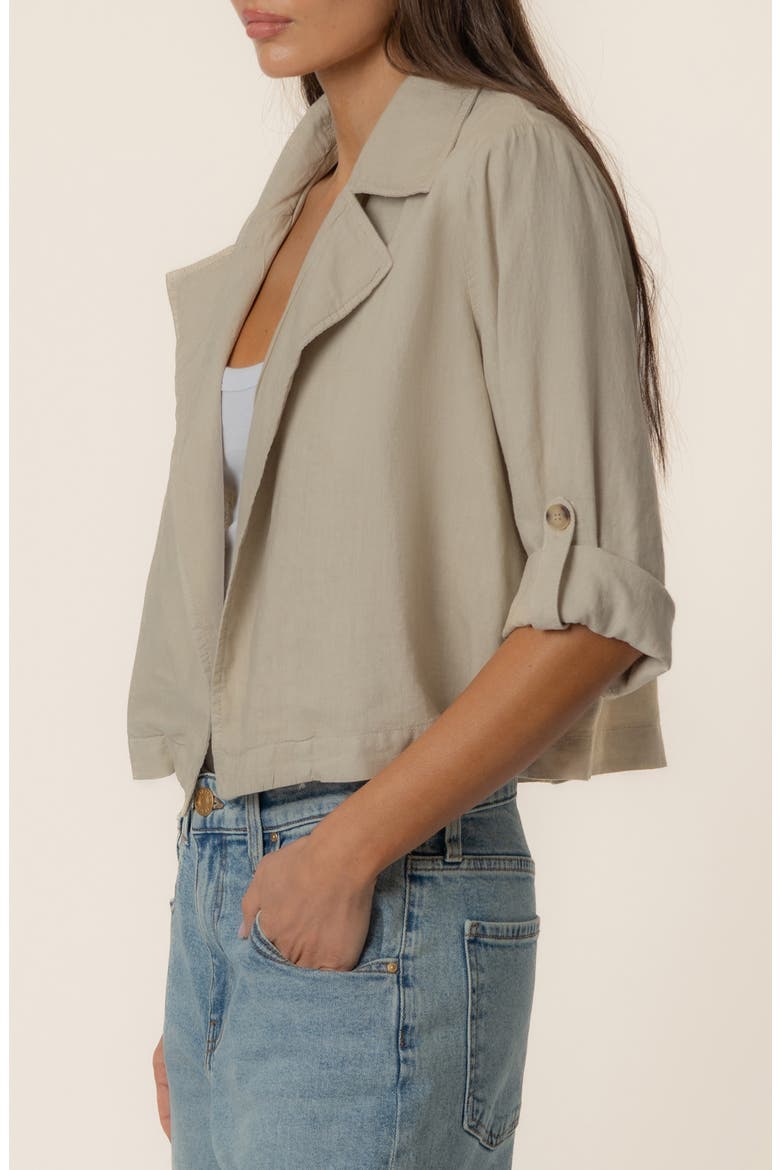Nadine Crop Open Front Linen Blend Jacket, Alternate, color, SAND JM