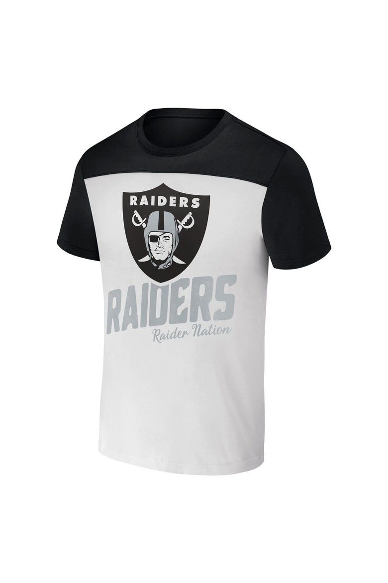 Men's NFL x Darius Rucker Collection by Fanatics White/Black Las Vegas Raiders Colorblocked T-Shirt, Alternate, color, Cream