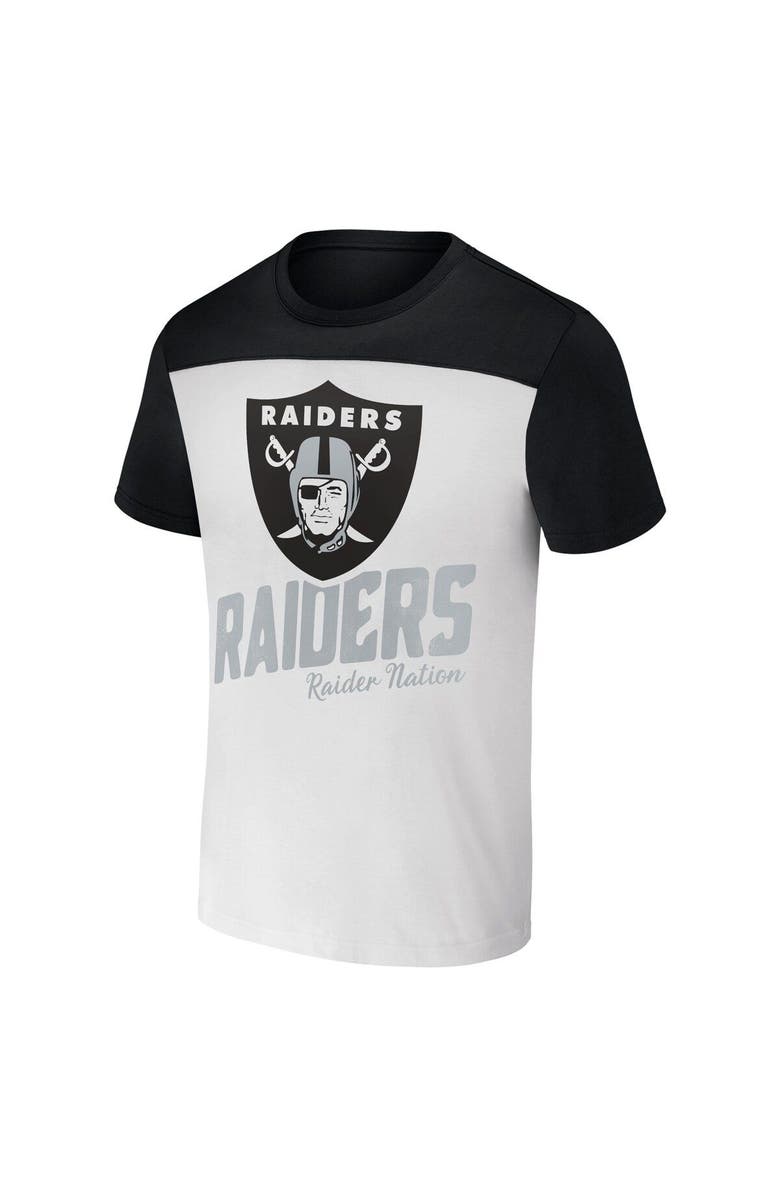 NFL X DARIUS RUCKER Men's NFL x Darius Rucker Collection by Fanatics White/Black Las Vegas Raiders Colorblocked T-Shirt, Alternate, color, Cream