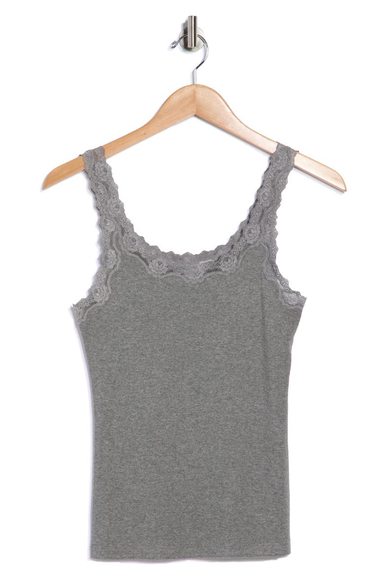 Lace Trim Tank, Alternate, color, GREY CLOUDY HEATHER
