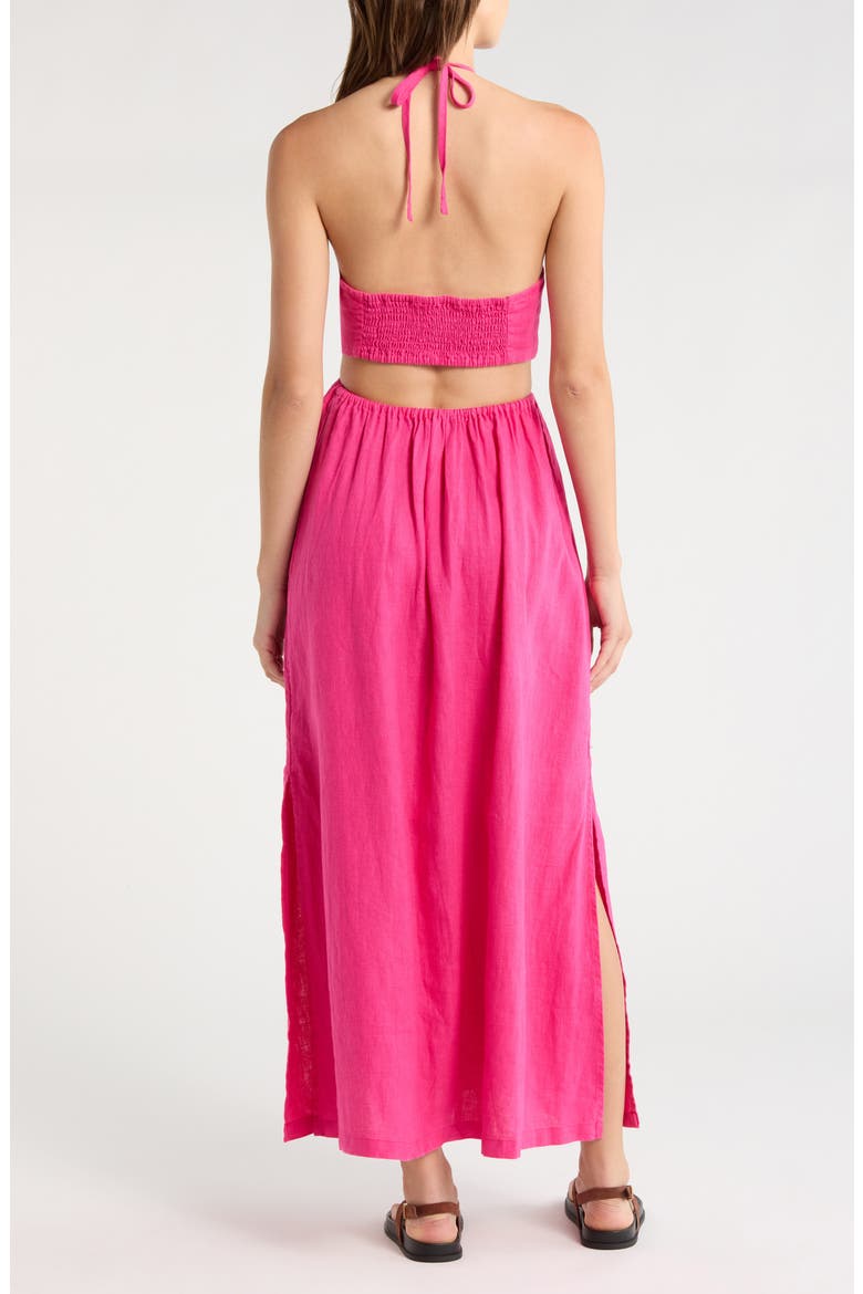 SoftWash Linen Halter Dress, Alternate, color, PINK GLOW