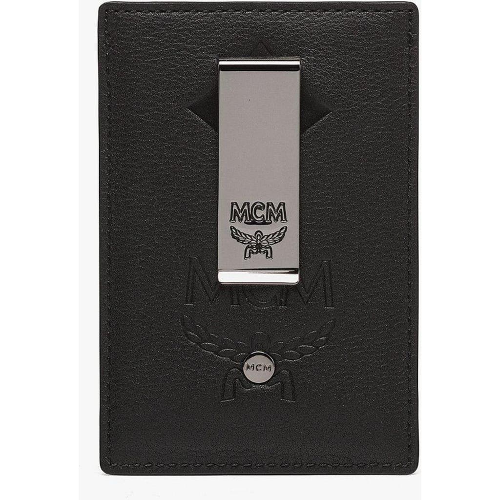 Mcm Aren Money Clip Card Case In Black