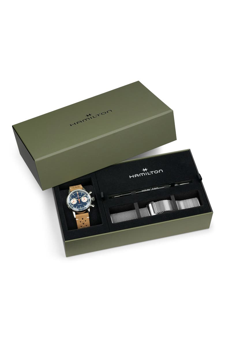 American Classic Intra‑Matic Chronograph Watch Gift Set, 40mm, Alternate, color, BLUE