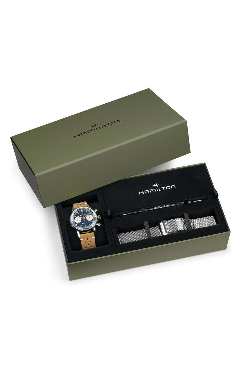 Hamilton American Classic Intra‑Matic Chronograph Watch Gift Set, 40mm, Alternate, color, Blue