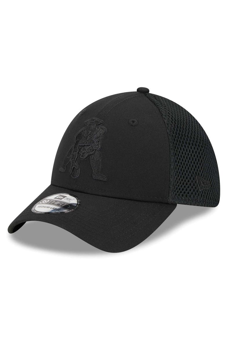 New Era Men's New Era Black  New England Patriots Throwback Main Neo 39THIRTY Flex Hat, Main, color, 