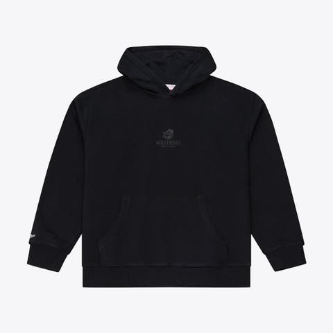 Men's Mitchell & Ness  Black Michigan Wolverines Monochrome Icon Fleece Hoodie