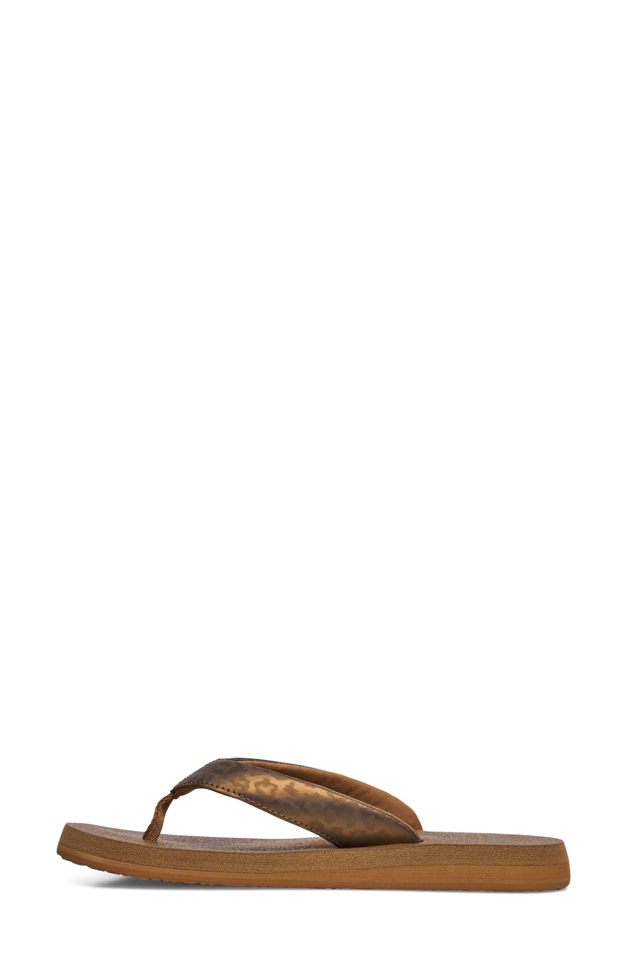 Yoga Mat II Leather Flip Flop, Alternate, color, LEOPARD METALLIC