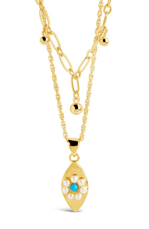 Sterling Forever Varuna Turquoise Evil Eye Charm Layered Necklace