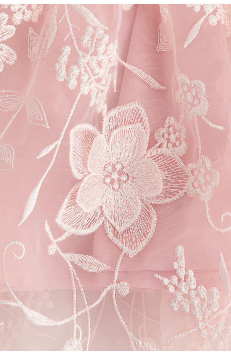 H&M Embroidered Organza Dress, Alternate, color, Light Pink/Floral