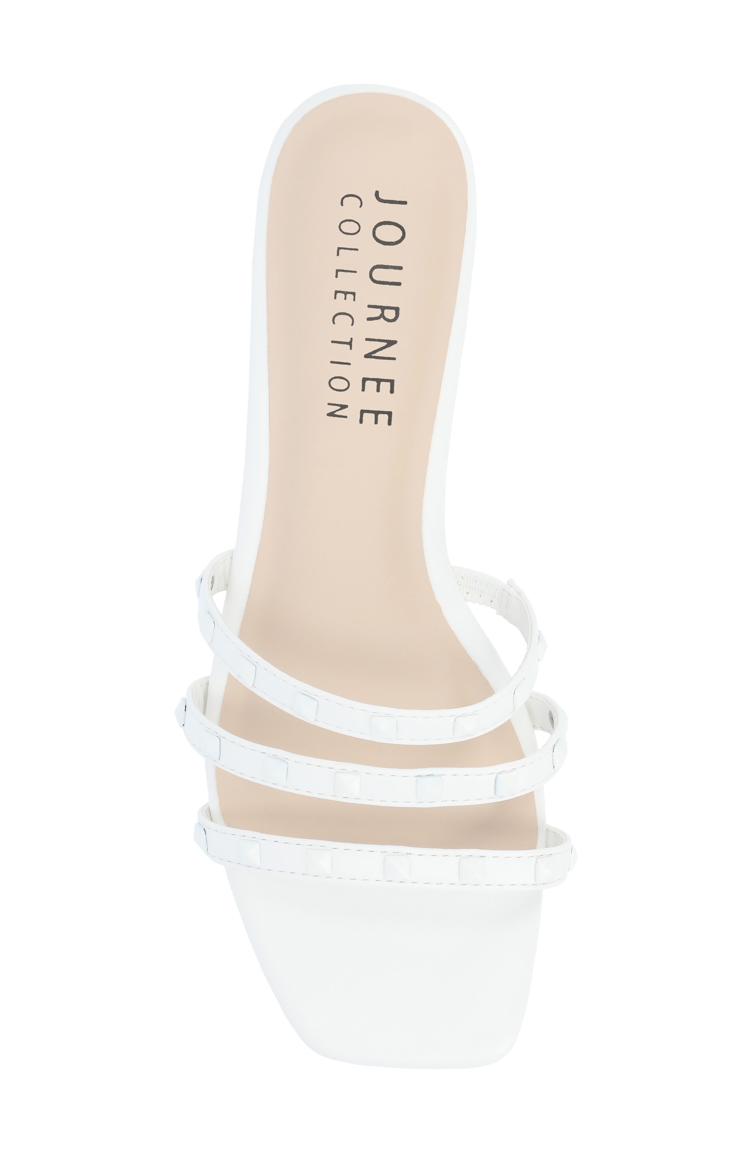 Journee Collection Camarie Sandal, Alternate, color, White