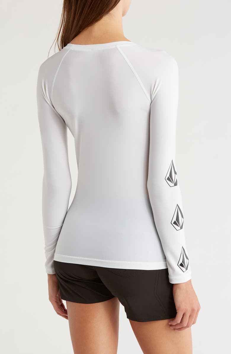 Volcom Simply Core Long Sleeve Rashguard, Alternate, color, Wht