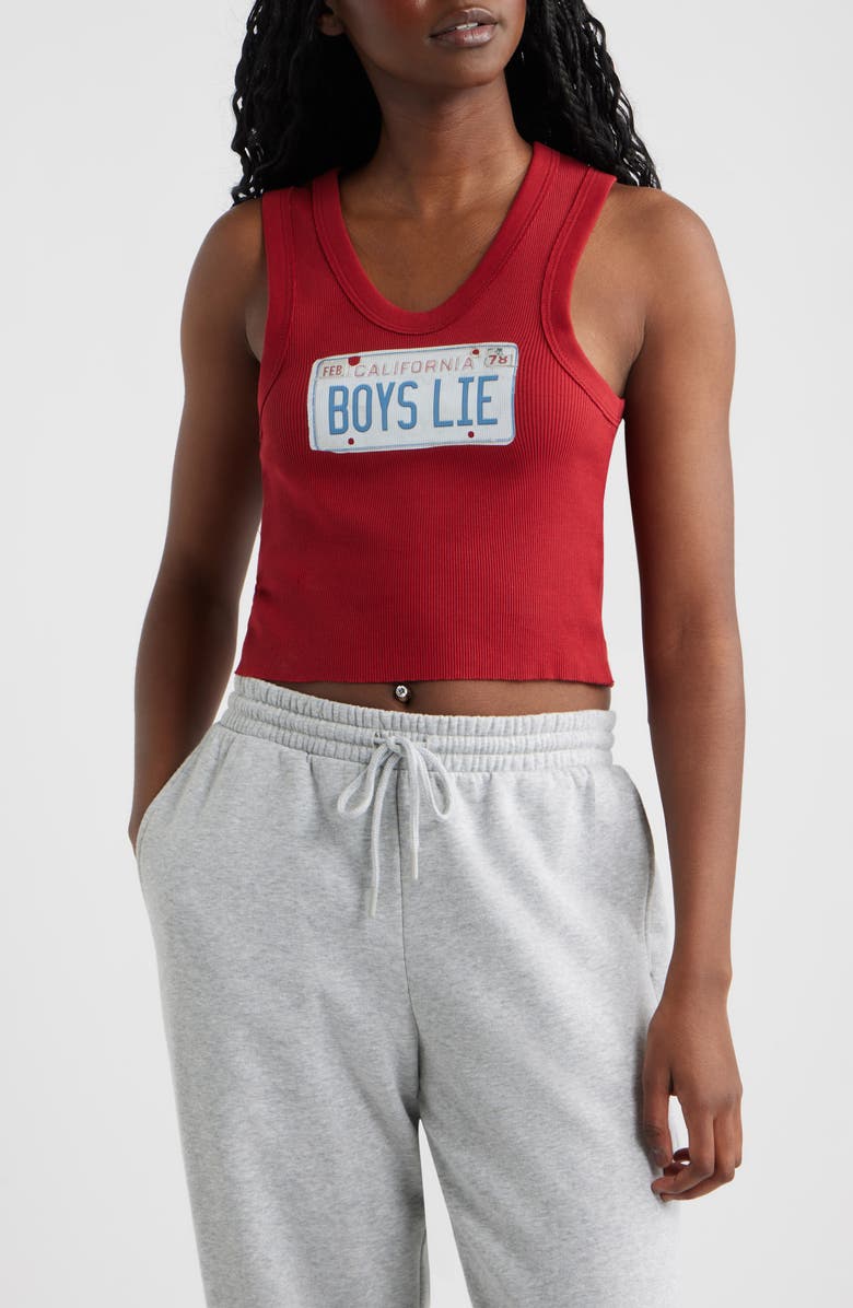 BOYS LIE Drivers License Randy Rib Tank, Main, color, Red
